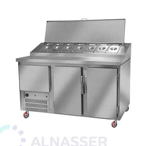 ثلاجة-تحضير-بيتزا-3أبواب-وطني مصانع-الناصر-pizza-display-refrigerator-2shelves-alnasser-factories