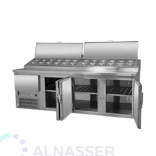 ثلاجة-تحضير-بيتزا-4أبواب-مصانع-الناصر-pizza-display-refrigerator-2shelves-alnasser-factories