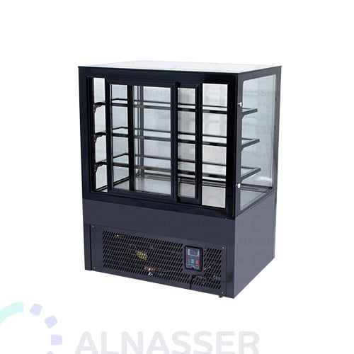 ثلاجة-عرض-حلويات-تيتانيوم-أسود-أمام-صيني-display-refrigerator-black-titanium-alnasser-factories