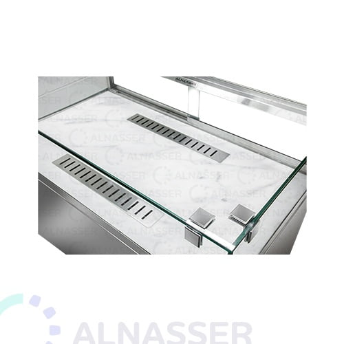 ثلاجة-عرض-رف-خدمة-زجاج-سطح-رخام-أمام-وطني-display-refrigerator-alnasser-factories-close