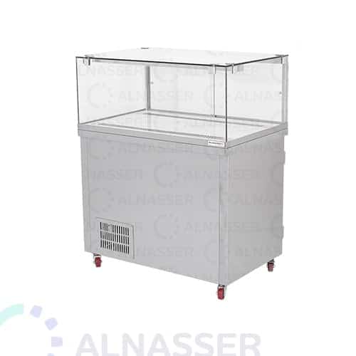 ثلاجة-عرض-رف-خدمة-زجاج-سطح-ستيل-أمام-صغير-وطني-display-refrigerator-alnasser-factories