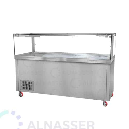 ثلاجة-عرض-رف-خدمة-زجاج-سطح-ستيل-أمام-كبير-وطني-display-refrigerator-200cm-alnasser-factories
