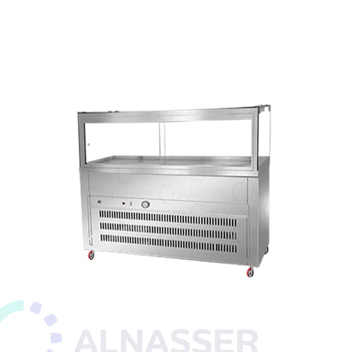 ثلاجة-عرض-رف-خدمة-زجاج-سطح-ستيل-خلف-كبير-وطني-display-refrigerator-100cm-alnasser-factories